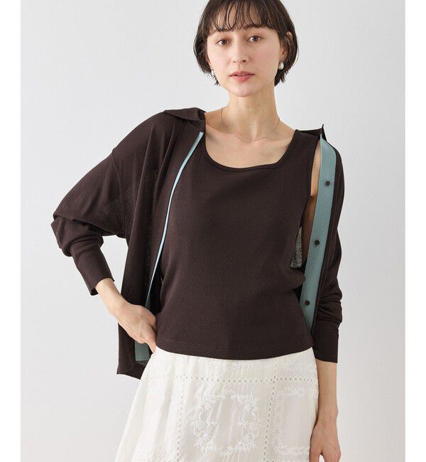 Rope&rsquo;Picnic「配色デザインカーディガン&インナーアンサンブル」|カーディガン|