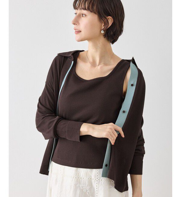 Rope&rsquo;Picnic「配色デザインカーディガン&インナーアンサンブル」|カーディガン|