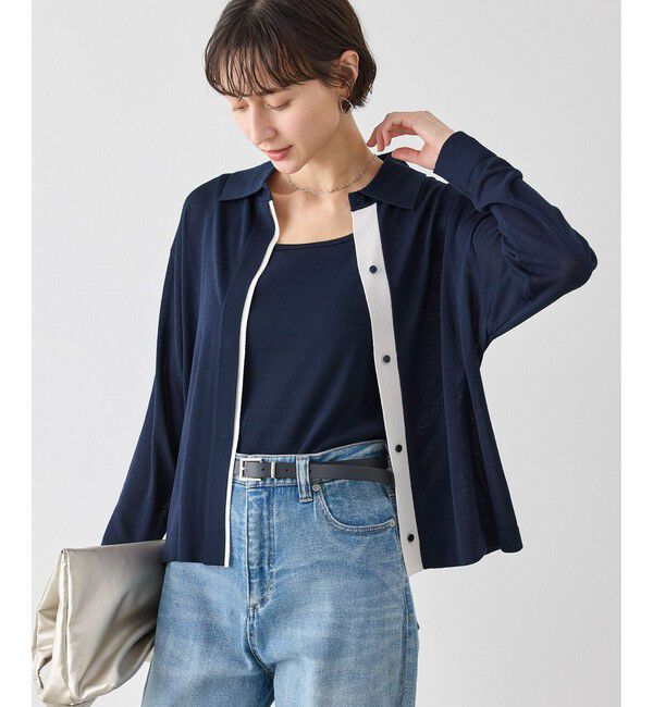 Rope&rsquo;Picnic「配色デザインカーディガン&インナーアンサンブル」|カーディガン|