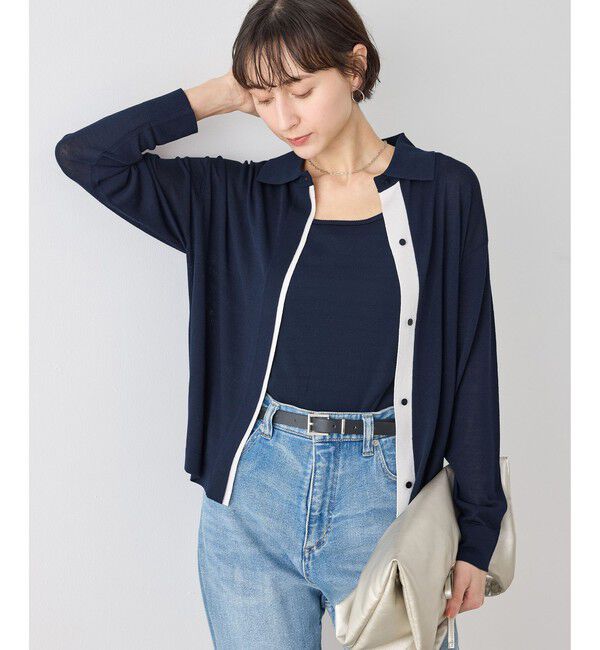 Rope&rsquo;Picnic「配色デザインカーディガン&インナーアンサンブル」|カーディガン|