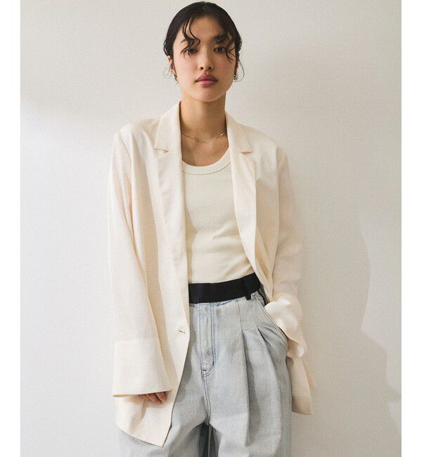 ADAM ET ROPE'「【サステナブル】ガウンジャケット」|テーラードジャケット|オフホワイト(15)