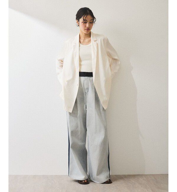 ADAM ET ROPE'「【サステナブル】ガウンジャケット」|テーラードジャケット|