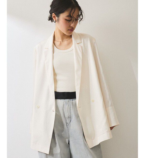 ADAM ET ROPE'「【サステナブル】ガウンジャケット」|テーラードジャケット|