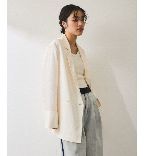 ADAM ET ROPE'「【サステナブル】ガウンジャケット」|テーラードジャケット|