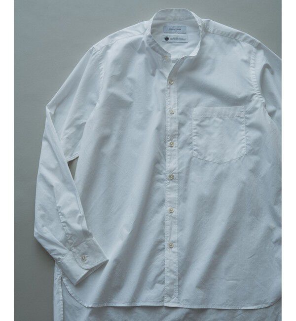 ADAM ET ROPE'「【Sea Island Cotton】バンドカラー シャツ」|シャツ・ブラウス|ホワイト(10)