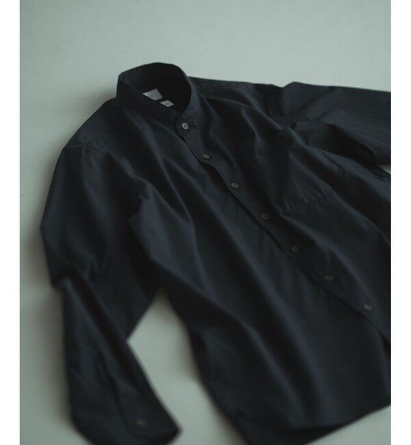 ADAM ET ROPE'「【Sea Island Cotton】バンドカラー シャツ」|シャツ・ブラウス|ネイビー(40)