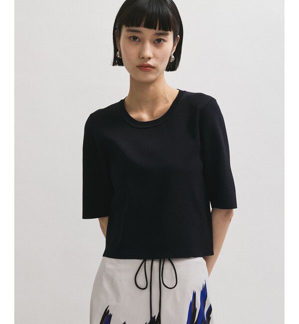 ADAM ET ROPE'「【サステナブル】クールタッチニットTシャツ」|Tシャツ・カットソー|