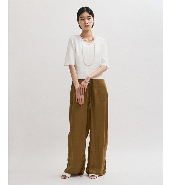 ADAM ET ROPE'「【サステナブル】クールタッチニットTシャツ」|Tシャツ・カットソー|