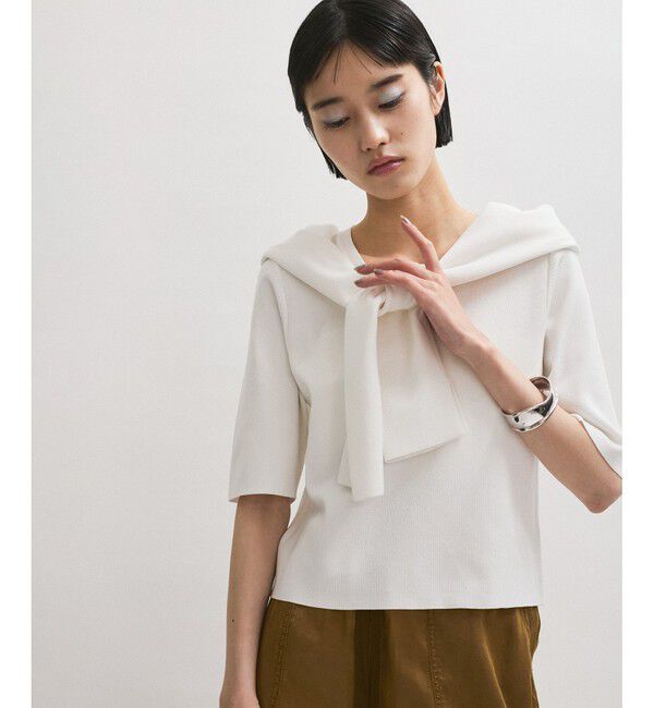 ADAM ET ROPE'「【サステナブル】クールタッチニットTシャツ」|Tシャツ・カットソー|