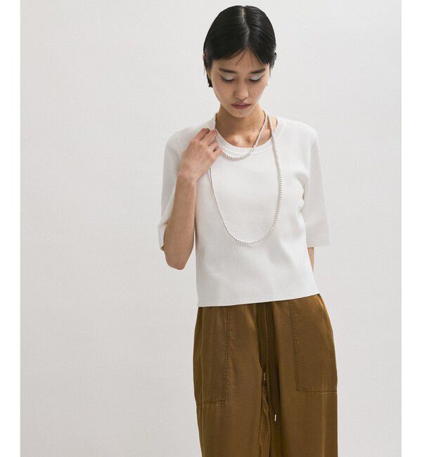 ADAM ET ROPE'「【サステナブル】クールタッチニットTシャツ」|Tシャツ・カットソー|