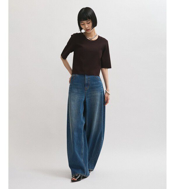 ADAM ET ROPE'「【サステナブル】クールタッチニットTシャツ」|Tシャツ・カットソー|