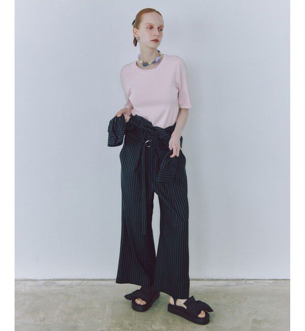 ADAM ET ROPE'「【サステナブル】クールタッチニットTシャツ」|Tシャツ・カットソー|