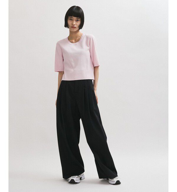 ADAM ET ROPE'「【サステナブル】クールタッチニットTシャツ」|Tシャツ・カットソー|