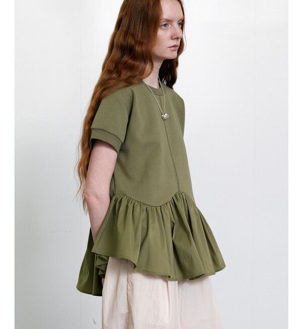 ADAM ET ROPE'「ペプラムスウェット」|Tシャツ・カットソー|カーキー(36)