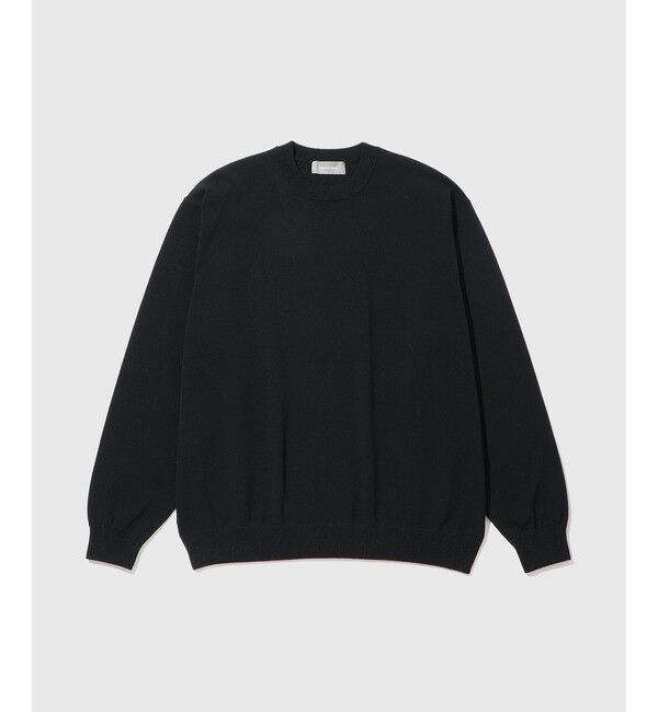 ADAM ET ROPE'「強撚プレーティングニットプルオーバー」|ニット・セーター|ブラック(01)