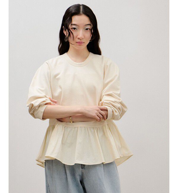 ADAM ET ROPE'「ラグランスリーブペプラムプルオーバー」|Tシャツ・カットソー|オフホワイト(15)