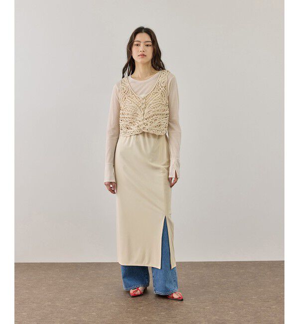 ADAM ET ROPE'「バイカラーエラスティックスカート」|スカート|