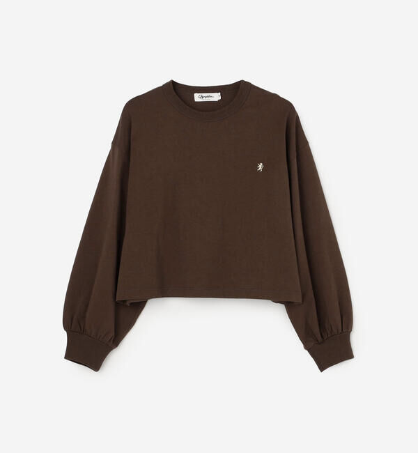 GYMPHLEX「Gymphlex | コンパクトジャージー パフスリーブ長袖プルオーバー WOMEN」|Tシャツ・カットソー|BROWN