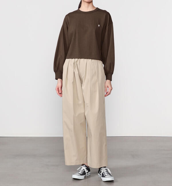 GYMPHLEX「Gymphlex | コンパクトジャージー パフスリーブ長袖プルオーバー WOMEN」|Tシャツ・カットソー|