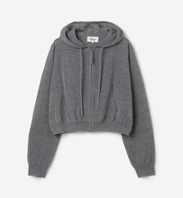 LE GLAZIK「LE GLAZIK | シアーニット ジップパーカー WOMEN」|ニット・セーター|