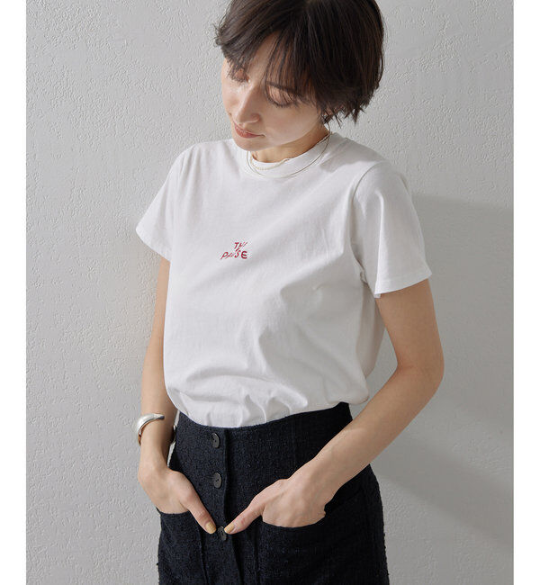 THE PAUSE「【THE PAUSE】THE PAUSE刺繍Tシャツ」|Tシャツ・カットソー|