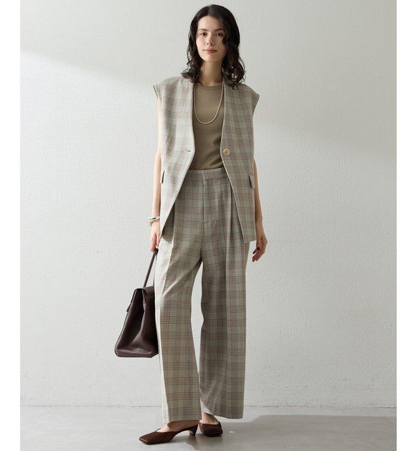  「コットンチェックパンツ」|チノ|