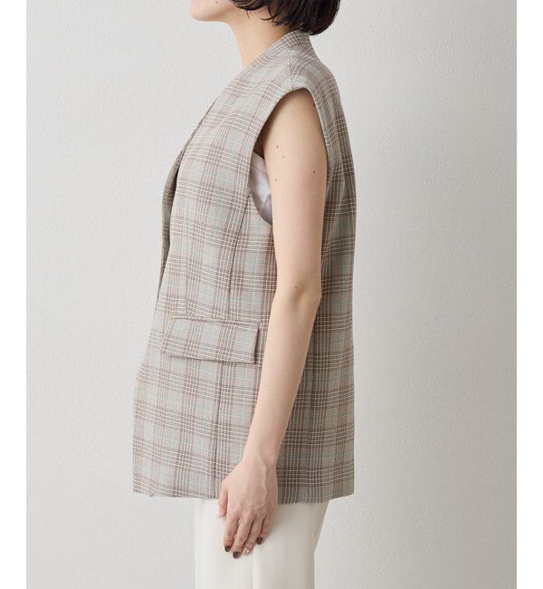  「コットンチェックジレ」|ベスト・ジレ|
