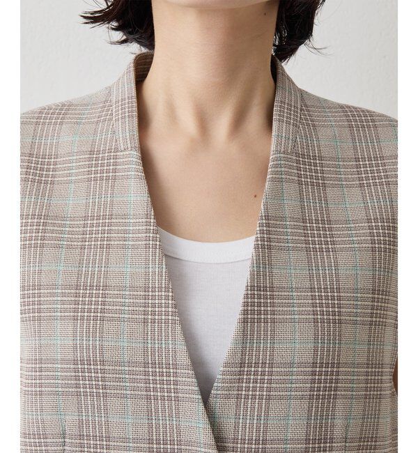  「コットンチェックジレ」|ベスト・ジレ|