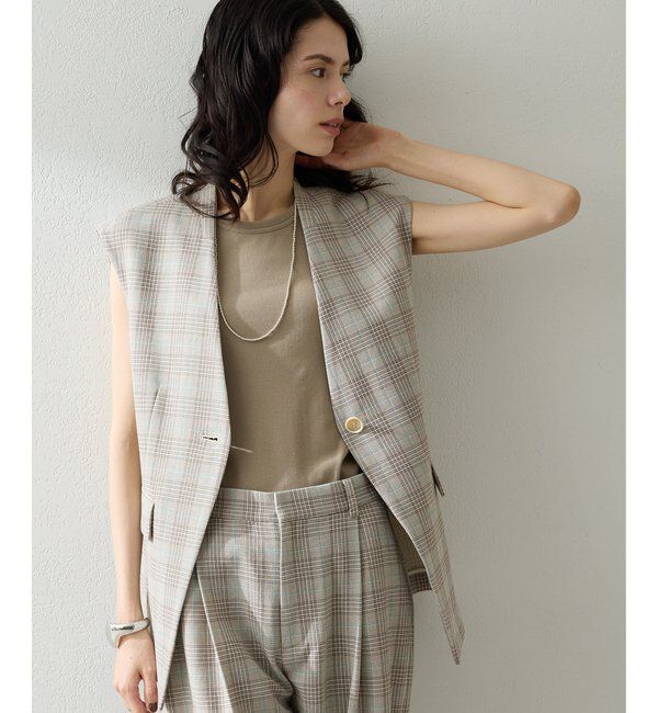  「コットンチェックジレ」|ベスト・ジレ|