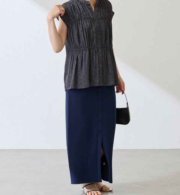  「【前後2WAY】センターボタンニットスカート」|スカート|