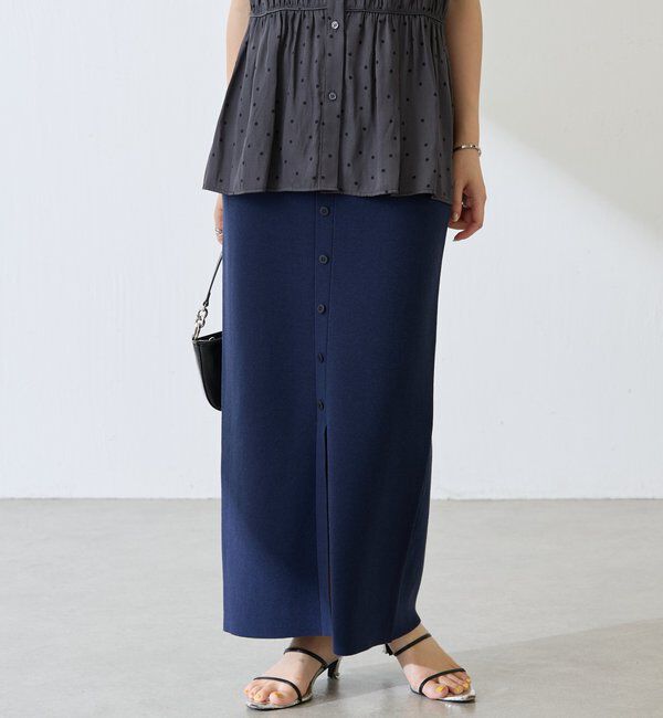  「【前後2WAY】センターボタンニットスカート」|スカート|