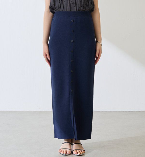  「【前後2WAY】センターボタンニットスカート」|スカート|
