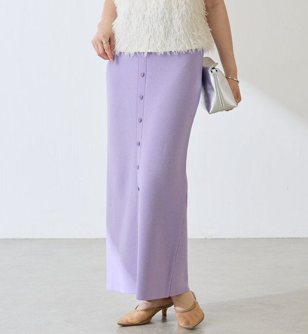  「【前後2WAY】センターボタンニットスカート」|スカート|