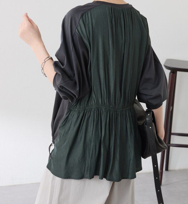  「ドッキング裾ドロストカットソー」|Tシャツ・カットソー|