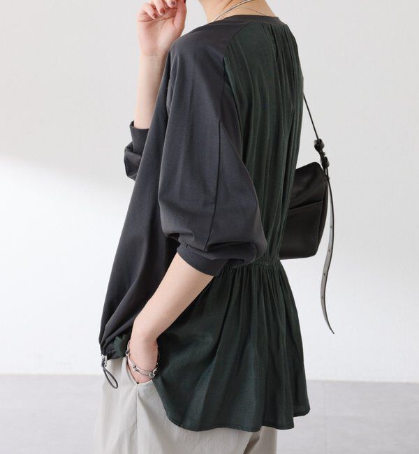  「ドッキング裾ドロストカットソー」|Tシャツ・カットソー|