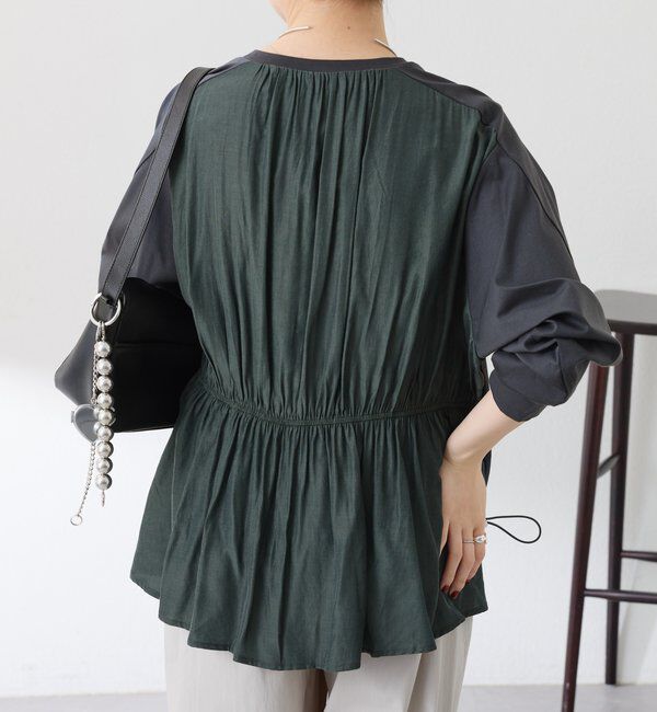  「ドッキング裾ドロストカットソー」|Tシャツ・カットソー|