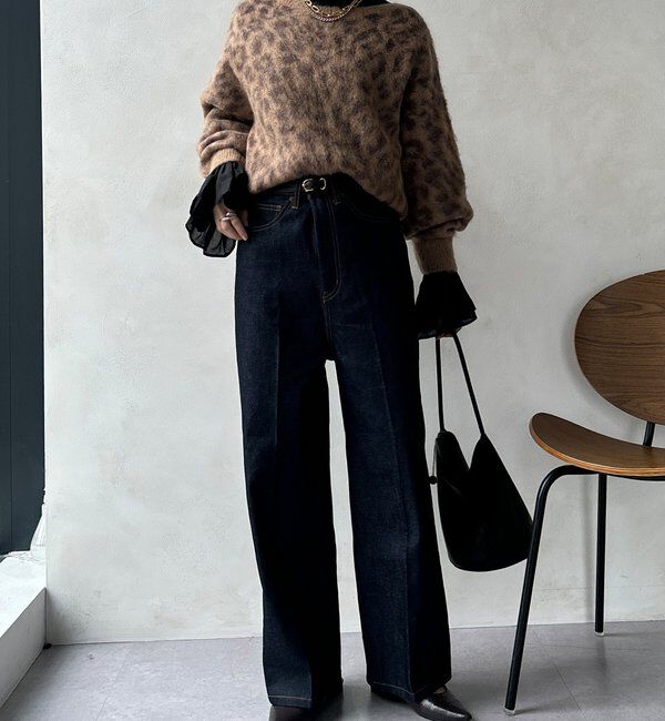  「レオパード柄起毛ニット」|ニット・セーター|