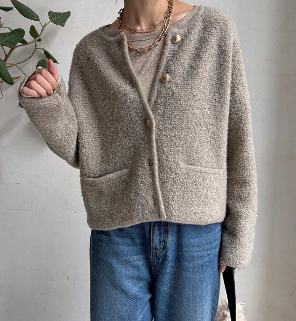  「ループヤーンニットジャケット」|カーディガン|