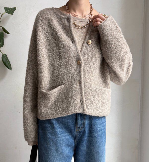  「ループヤーンニットジャケット」|カーディガン|