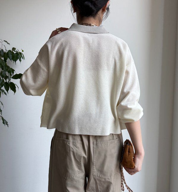  「鹿の子編み襟付ニット」|ニット・セーター|