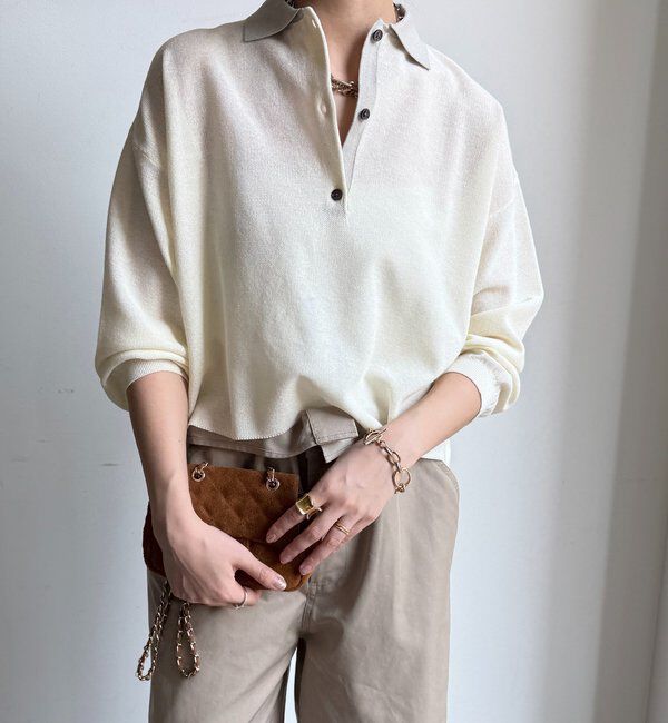  「鹿の子編み襟付ニット」|ニット・セーター|