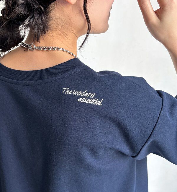  「【セットアップ可能】バックワンポイントロゴ刺繍プルオーバー」|Tシャツ・カットソー|ネイビー