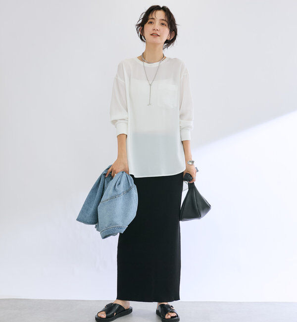  「【マイナス3kg/レビュー高評価☆】リブタイトスカート」|スカート|