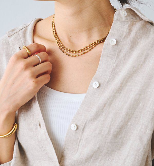  「【R.good（アールドットグッド）】オーバルボールロングネックレス」|リング|