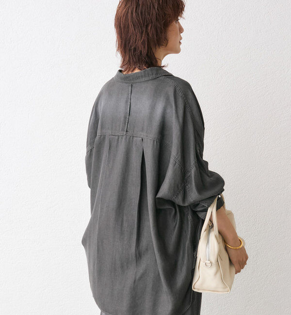  「【セットアップ可/真夏も快適！】ドレーピーデニムシャツ」|シャツ・ブラウス|