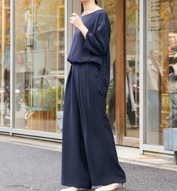  「【オケージョンや通勤に】ダブルサテンタックパンツ」|チノ|