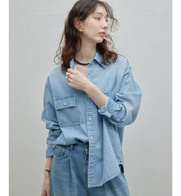  「デニムシャツ」|シャツ・ブラウス|サックスブルー