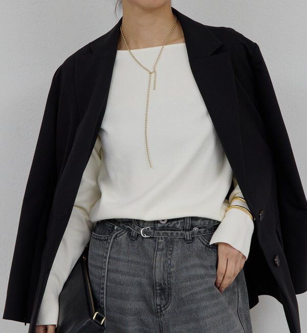  「ボートニットプルオーバー」|ニット・セーター|オフホワイト