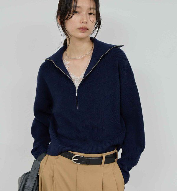  「ハーフジップニット」|ニット・セーター|