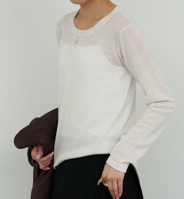  「【HERITANOVUM】ライトウールクルーニット」|ニット・セーター|オフホワイト